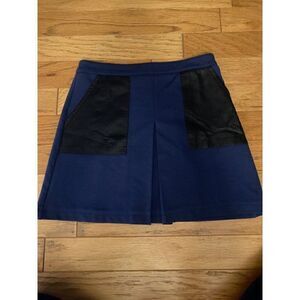 ASOS, women's navy blue with black pockets and back zip up closure skirt size 4